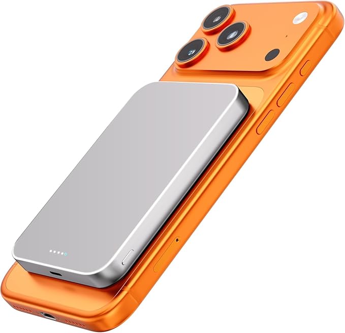 Power Bank, Ultra-Thin 10,000mAh Magnetic Wireless Portable Charger, 22.5W Fast Charging Battery Pack, Comes with USB-C Cable, Designed for iPhone Air /17/16/15/14/13/12,