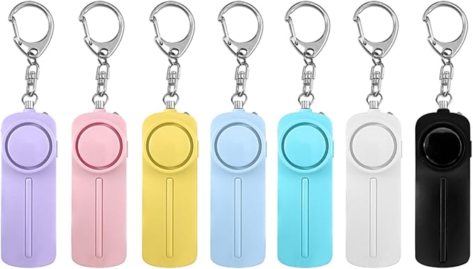 Safesound Personal Alarm: Your 130dB Self-Defense Companion - Keychain Emergency LED Flashlight - Security and Protection for Women, Girls, Kids, and The Elderly (Black & White, 2)