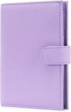 Karmiir RFID Passport Holder Travel Wallet for Women, Leather Passport Cover Wallet with Card Holders SIM Slots,Zippered Coins Pocket and Cash Slot Slim Compact Travel Wallet (Taro Purple)