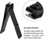Nail Clipper Set, Ultra Sharp Black Stainless Steel Fingernail & Toenails Clipper and Nail File with Leather Travel Case,Great Christmas Gift,Stocking Stuffers for Men and Women