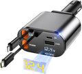 Retractable Car Charger Adapter for iPhone 17,4 in 1 Fast Charging Car Phone Charger,69W USB C Car Truck Accessories,Road Trip Essentials Gift for Men Women for iPhone 17/16/15/14/13/12,Galaxy S25
