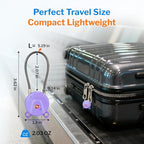 Forge TSA Approved Luggage Locks Ultra-Secure Dimple Key Locks, Cable Lock, for Travel with Zinc Alloy Body- 2 Purple Locks