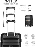 Somago 28 Inch Luggage With Spinner Wheels Hard Shell Polypropylene Suitcase with TSA Lock and YKK Zipper,Classic Black