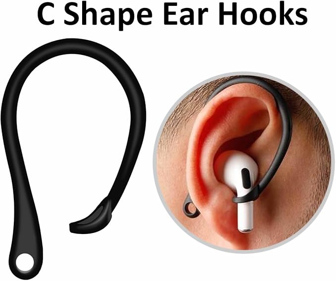 A-Focus Galaxy Buds 3 Anti-Slip Kit Replacement Ear Hooks Sport Ear Tips Non-Slip Silicone Eartips and Covers Gel Wings Ergonomic Design Strap Compatible with Samsung Galaxy Buds 3 Black
