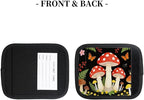 2 Pack Luggage Handle Wrap with Travel Tags - Non-Slip Protective Cover Soft Handle Grips Covers for Suitcase(Mushroom Butterfly Flower)