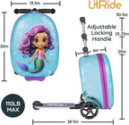 Hardshell Kids Ride-On Luggage with Scooter Suitcase – Carry-On Compliant with LED Light-Up Wheels – Fun and Functional Travel Companion for Children Ages 5–12