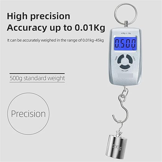 Luggage Weight Scale, 4pcs 45kg/10g Portable Hanging Scale LCD Digital Luggage Suitcase Scale Handled Travel Baggage Bag Weighting Hook Scales,for Travel(Silver)