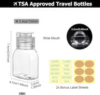 Travel Bottles for Toiletries 6 Pack 2oz/60ml Leak Proof Travel Size Toiletries TSA Approved Squeeze Bottles with Flip Cap Wide Mouth Containers for Shampoo Conditioner Body Wash(Clear)