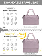 Expandable Travel Duffle Bags Weekender Overnight Bags for Women Men Hospital Bag for Women Labor Delivery with Toiletry Bag Waterproof