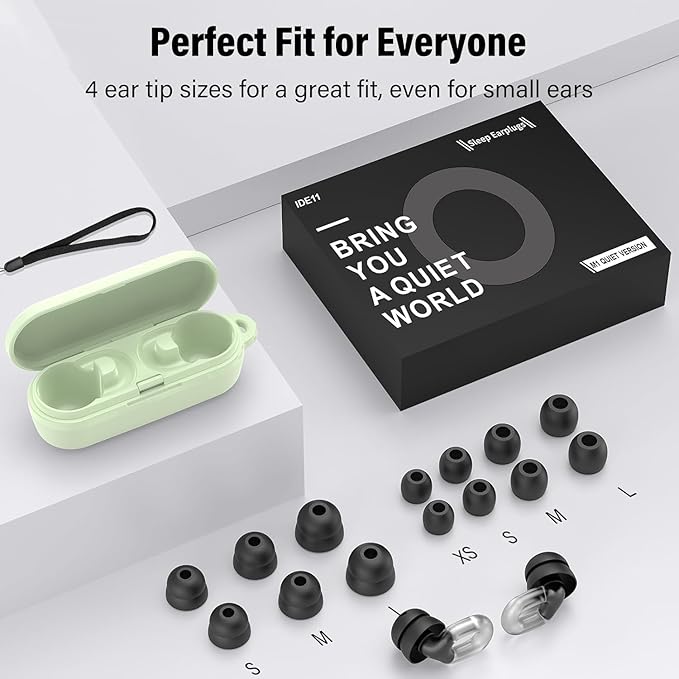 Ear Plugs for Sleeping 35dB Noise Cancelling Silicone Earplugs Single and Double Layer Tips for Side Sleepers Reusable Travel Work Study