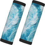 Abstract Feather 2 Pack Luggage Handle Wrap Set of Neoprene Luggage Tags for Suitcases Bag Strap Wrap Cover Travel Airplane Accessories Covers Markers Sleeve Grips Identifiers Cruise