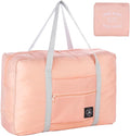 Foldable Travel Duffel Bag Tote Carry on Luggage Bag Spirit Airlines Personal item Sports Gym Bag Water Resistant Weekender Overnight Bags for Women and Men (Pink)