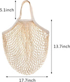 CABAX Cotton Mesh Produce Bags, Reusable Grocery Fruit Food Bags, Net String Shopping Tote Bag, Pack of 2