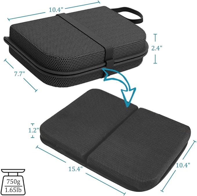 Gel Airplane Seat Cushion,Portable Travel Cushion for Long Sitting,Foldable seat Cushion for Airplane Seats, Office Chair, Camping, Bleachers, Flights, Commute