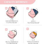 Gonex Compression Packing Cubes, 4pcs Expandable Storage Travel Luggage Bags Organizers (Pink)