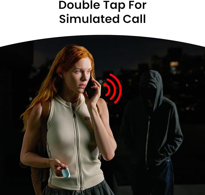 SwitchBot 130 dB Personal Safety Alarm for Women with Apple Find My APP, Extra-Loud Siren & Strobe Light, Waterproof Self Defense Keychain for Women, College Girls and Kids (White)