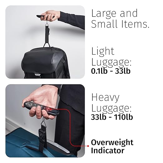 Slide Innovations Digital Luggage Scale with Apple Find My (iOS), Portable Suitcase Weight Scale & Tracker, LED Display Travel Baggage Scale up to 110 lb / 50 kg, Lightweight Airline Travel Accessory