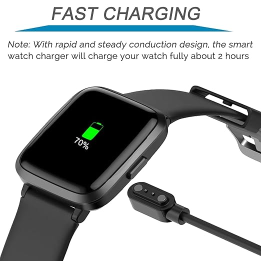 Smartwatch Charger, Magnetic Charging Cable for IDW13/15/16/17/19/21/23/25/26/28, ID208, GTX20, Replacement USB Magnetic Charger Compatible with VeryFit/VeryFitPro App Models Smart watch,, Black