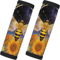 2 Pack Luggage Handle Wrap with Travel Tags - Non-Slip Protective Cover Soft Handle Grips Covers for Suitcase(Galaxy Flower Bee)