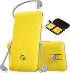 Q Portable Charger with Built-in Cables and AC Wall Plug, USB C External Battery Pack, 10000mAh Travel Essentials Power Bank Compatible with iPhone 16/15/14/13, Samsung Galaxy, Pixel,Tablet and More