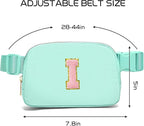 Gitus Belt Bag Fanny Pack Crossbody Bags with Initial Letter Patch Cute Stuff Birthday Gifts for Teenager Girls Trendy Preppy Stuff for Teen Girls Cool Stuff for Teens (Mint Green-I)