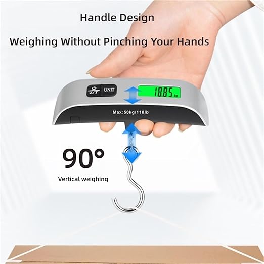 Digital Luggage Scale 110lb/50kg Portable Hanging Scale with LCD Display for Travel Suitcase Weighing