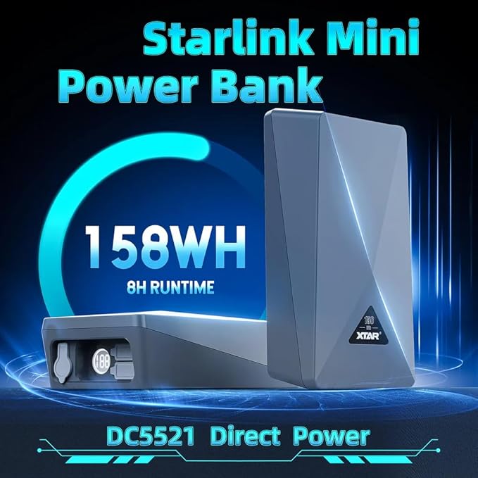 XTAR-Link MP158 Portable Power Bank for Starlink Mini,Run Your Starlink Mini for up to 8 Hours