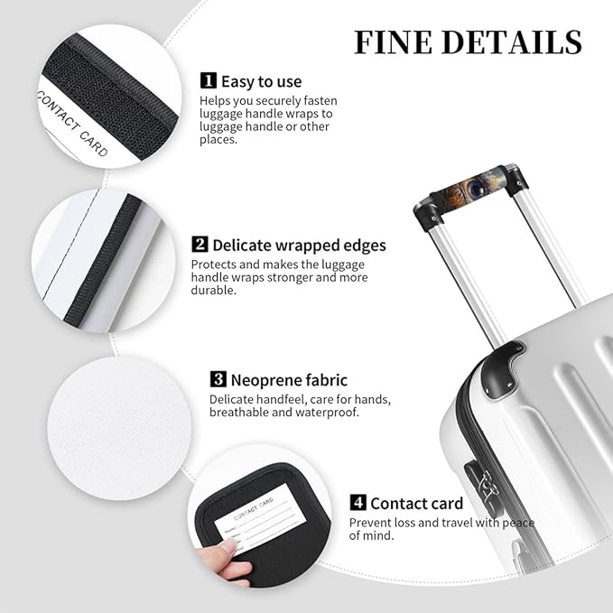 Abstract Colorful Devil Eye 2 Pack Luggage Handle Wrap Set of Neoprene Luggage Tags for Suitcases Bag Strap Wrap Cover Travel Airplane Accessories Covers Markers Sleeve Grips Identifiers Cruise