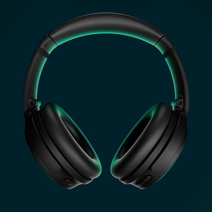 Bose QuietComfort Wireless Noise Cancelling Headphones, Bluetooth Over Ear Headphones with Up to 24 Hours of Battery Life, Black (Renewed)