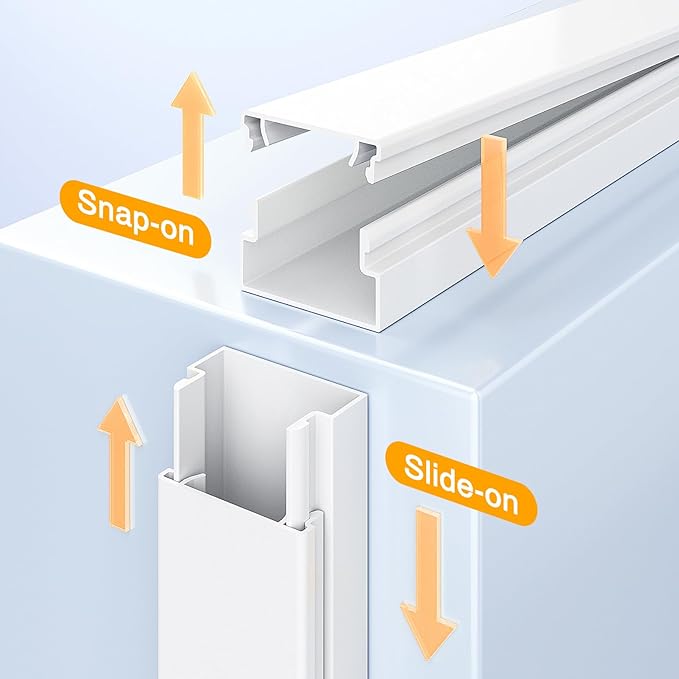 Delamu TV Cord Hider, 315in Wire Covers for 3-4 Cords on Wall, Large Cable Hider Cord Covers for Wires, Cable Management Wire Hiders for TV for Wall, L15.7X W1.18x H0.6in, White