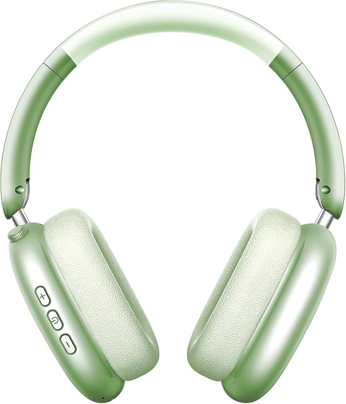 Wentronic Y01 Wireless Noise Canceling Headphones Bluetooth 5.3 Over Ear Headphones with Microphone, Hi-Res Audio, 48H Playtime, Foldable Comfortable Earpads,Compatible with iOS,Android,PC, Green