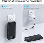 Portable Charger for iPhone with Built in Cables & Wall Plug,10800mah Travel Essentials Power Bank,4 Output LCD Display External Battery Pack Phone Charger for iPhone 17/16/15/14,Galaxy,Android etc
