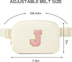 Gitus Personalized Gifts Birthday Gifts for Girls Fanny Pack Cross Body Bags with Initial Letter Preppy Stuff Gifts for Her Girlfriend Wife Sister Friends Mom (Ivory-J)