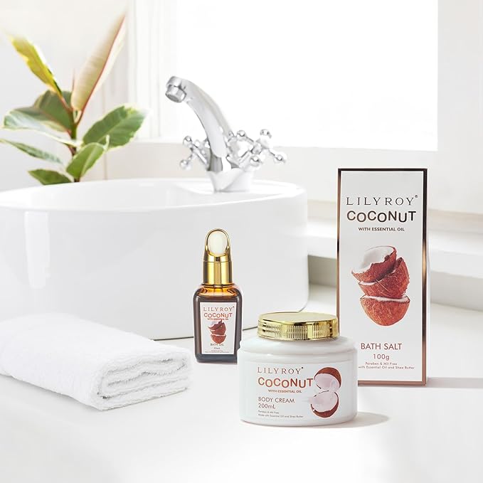Mothers Day Gifts for Women - Coconut Bath and Body Gift Basket Set for Women and Men Spa Kit Spa Gift Baskets | Valentines Day Gifts, Birthday, Christmas Gift, All Occasion Present for Mom