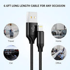 iPhone Fast Charger,2Pack Dual Port Wall Charger with Fast Charging 6.6FT Long Nylon Braided USB to Lightning Cable Cord Double Wall Charger Adapter Block Plug for iPhone 14 13 12 Pro Max 11 SE iPad