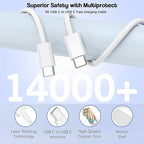[Apple MFi Certified]40W iPhone 17/16/15 Fast Charger,PD 40W Type C Apple Charger 4 Port Wall Plug with 6FT USB C-C Fast Charging Woven Cord for iPhone 17/17 Pro/16/16e/16 Pro Max/15/iPad Pro/Air/Mini
