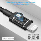 10FT iPhone 14 13 12 Charger Fast Charging 20W PD USB C Wall Charger with 10FT Fast Charging Cable Compatible iPhone 14/13/12/11/Pro/Pro Max/Mini/Xs Max/XR/X, iPad - Black