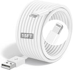 Susnwere Extra Long iPhone Charger Cable 15 ft/5M,[Apple MFi Certified] USB to Lightning Cable15 ft, iPhone Fast Charging Cord for Apple iPhone 14/14pro/13/12/11/11Pro/11Max/ X/XS/XR/XS Max/8/7,iPad