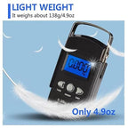 Luggage Weight Scale, Multifunctional Mini 50kg10g Electronic Fishing Luggage Portable Digital Handheld Weight Hook Scale Tool with Ruler Outdoor,for Travel