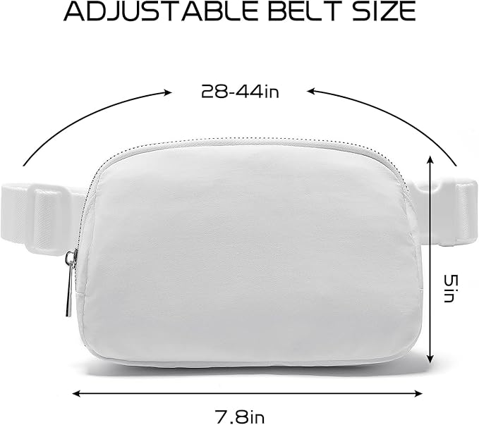 Belt Bag for Women Fanny Pack Crossbody Bags for Women Fashion Waist Packs with Adjustable Strap Gifts for Teenage Girls Women Men (White)