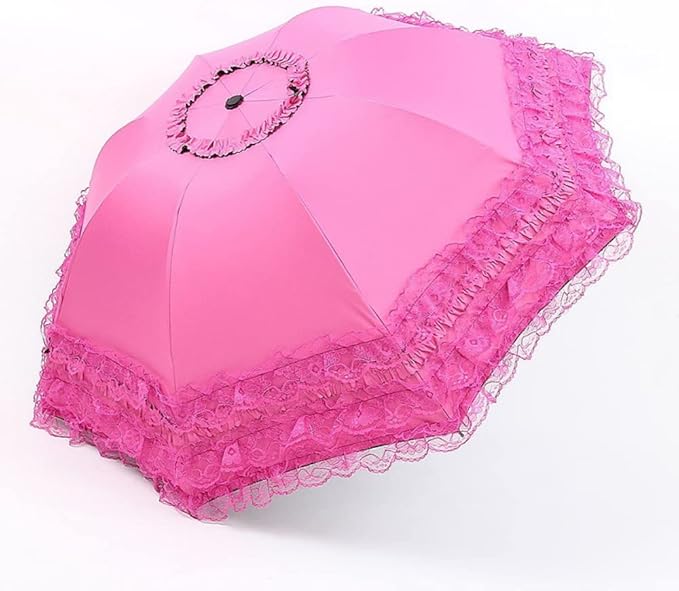 WANLIAN Folding umbrella Travel Umbrella Folding UV Resistance Lace Parasol Umbrella Sun Umbrella For Women Girls sunshades with lace decoration
