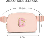 Gitus 6 7 8 9 10 Year Old Girl Gifts Belt Bag Fanny Pack Crossbody Bags with Initial Letter Patch Things for Teen Girls Easter Gifts for Girls Travel Essentials（Coral Pink-G）