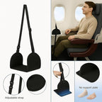 Airplane Footrest Hammock for Travel – Memory Foam Leg Rest for Plane & Office, Adjustable Height, Compact & Portable, Travel Essentials for Long Flights & Comfort Relief