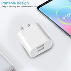 USB Wall Charger,4 Pack Dual Port Plug Adapter for Wall Outlet Charging Block, USB Power Adapter for iPhone 14/13/12/11 Pro/Pro Max, XS/XR/X,Galaxy, Pixel, Moto and Android Phones (White)