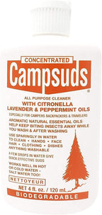 Sierra Dawn Campsuds Biodegradable Camping Soap with Insect Deterrent Citronella, Lavender, Peppermint Oils - Camp Dish Soap, Shampoo, Body Wash