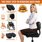 Premium Memory Foam Seat Cushion with Carrying Bag & Cooling Gel for Office Chair, Wheelchair, Travel, Car Seat, Gaming Chair for Coccyx & Tailbone Pain, Back Pain Relief, Sciatica Support