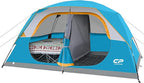 CAMPROS CP Upgraded 6/8 Person Camping Tents, Waterproof Windproof Family Tent with Larger Mesh Windows & Door, Double Layer, Easy Set Up, All-Season Dome Tent with Top Rainfly & Carry Bag