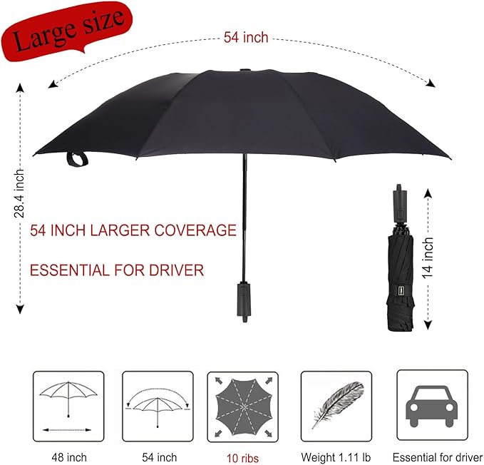 LANBRELLA Umbrella Windproof Compact Travel Umbrella Auto Open Close for Rain