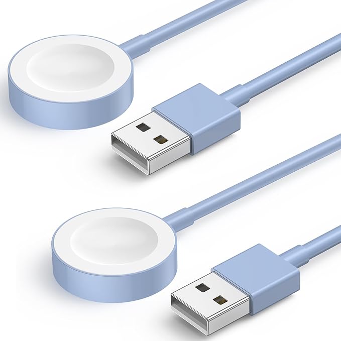 2Pack Blue for Apple Watch Charger USB Magnetic Wireless Fast iWatch Charger Portable Compatible with iWatch Ultra/Series 9/8/7/6/SE/SE2/5/4/3/2/1-[3.3FT]
