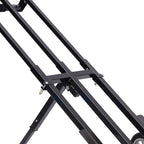 Folding Hand Truck Dolly Height Adjustable Steel Luggage Cart Trolley Cart Black MAX Load 460lbs Rubber Wheels for Moving,Shopping,Travel,Office Use